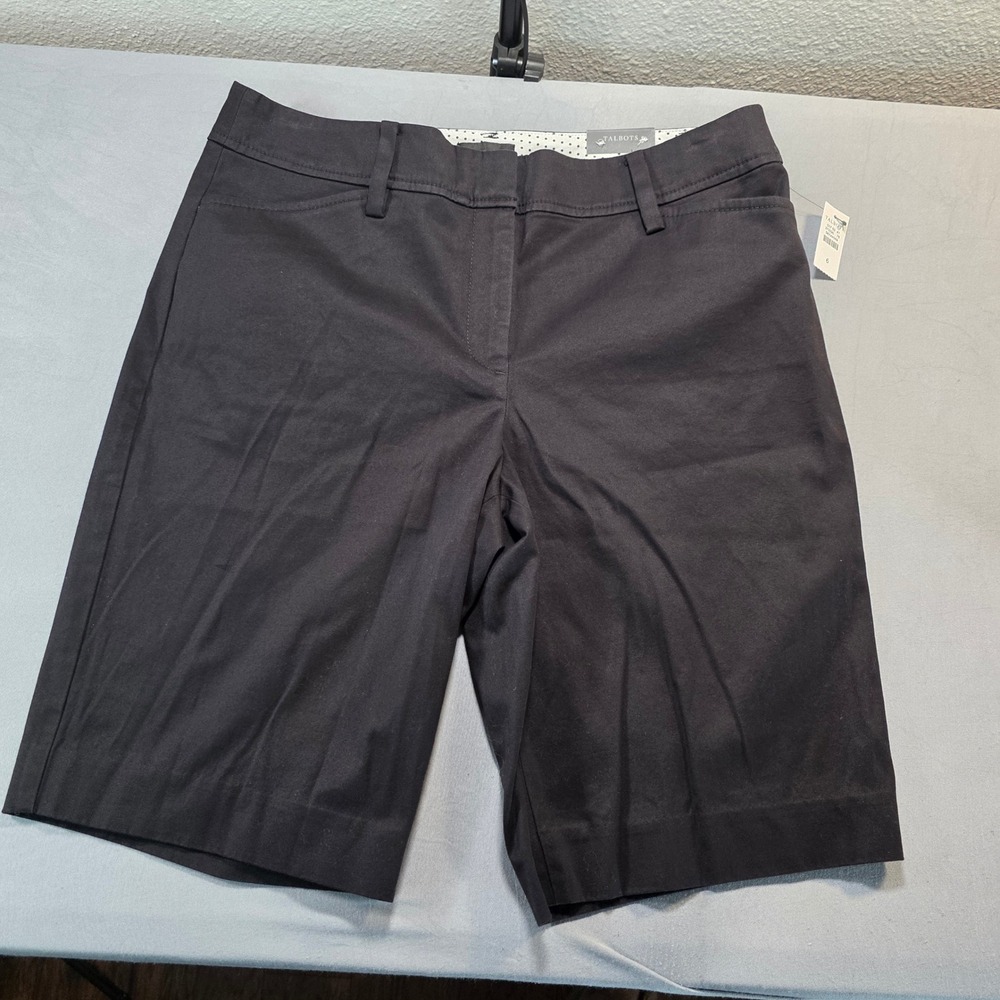 Talbots Perfect Short 10.5 Black Bermuda Shorts Womens Size 6 NWT 56744569